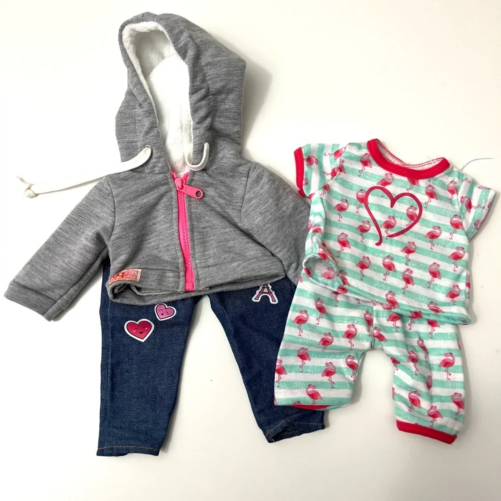 OUR GENERATION Doll Clothes Bundle + Shoes & Accessories Lot